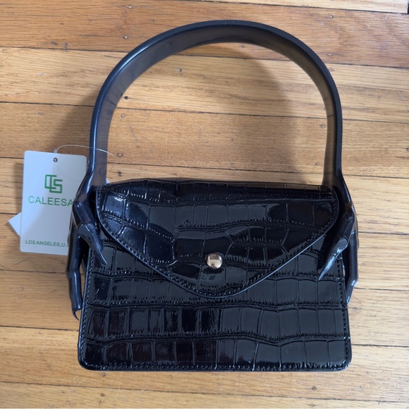 Dolls Kill Handbags - SOLD patent croc claw goth shoulder bag small black